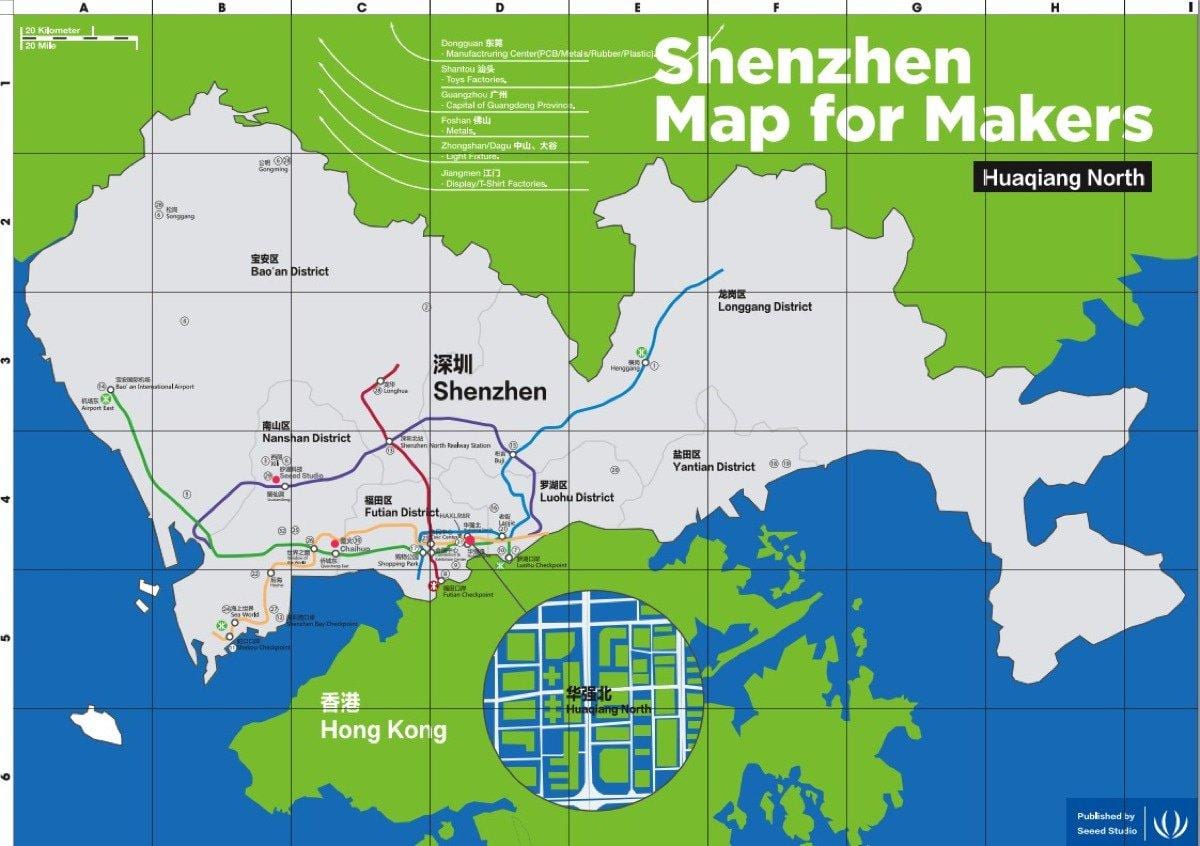 karta över Shenzhen karta för beslutsfattare