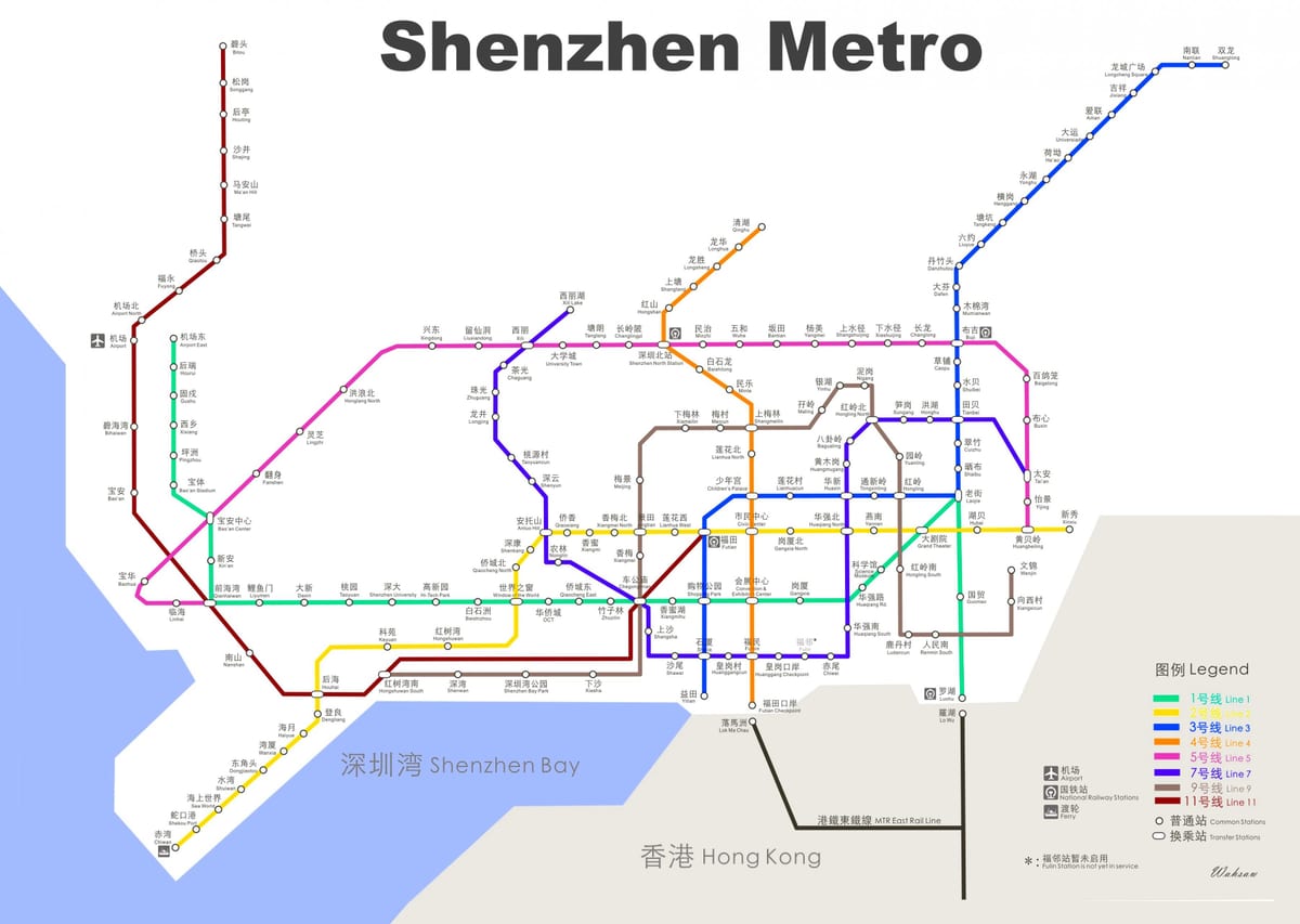 karta över Shenzhen underground