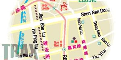 Dongmen marknaden Shenzhen karta