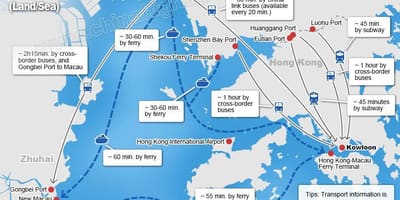 Karta över zhuhai färjeterminal